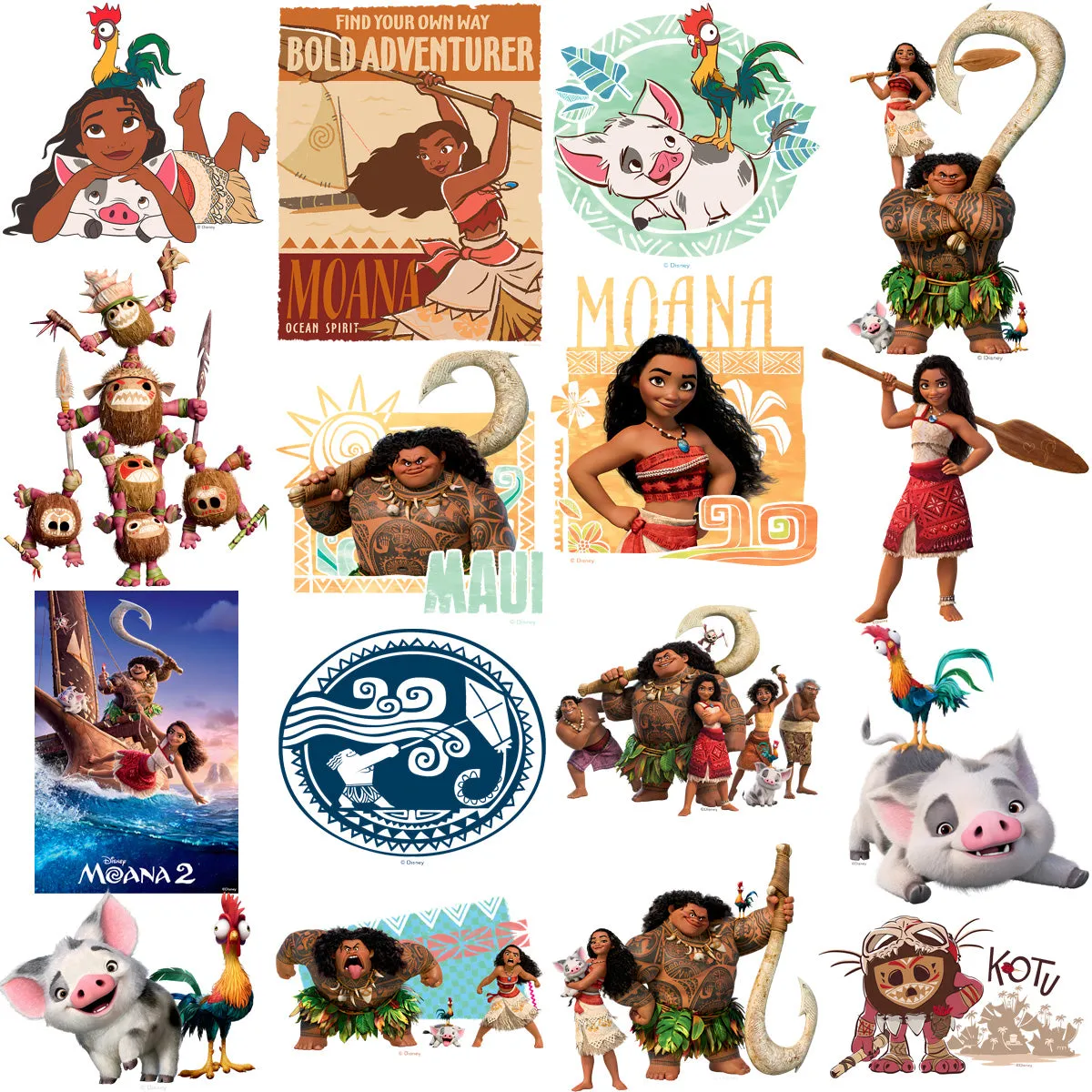 50 Movie Sea Moana Cartoon Designs Bundle PNG