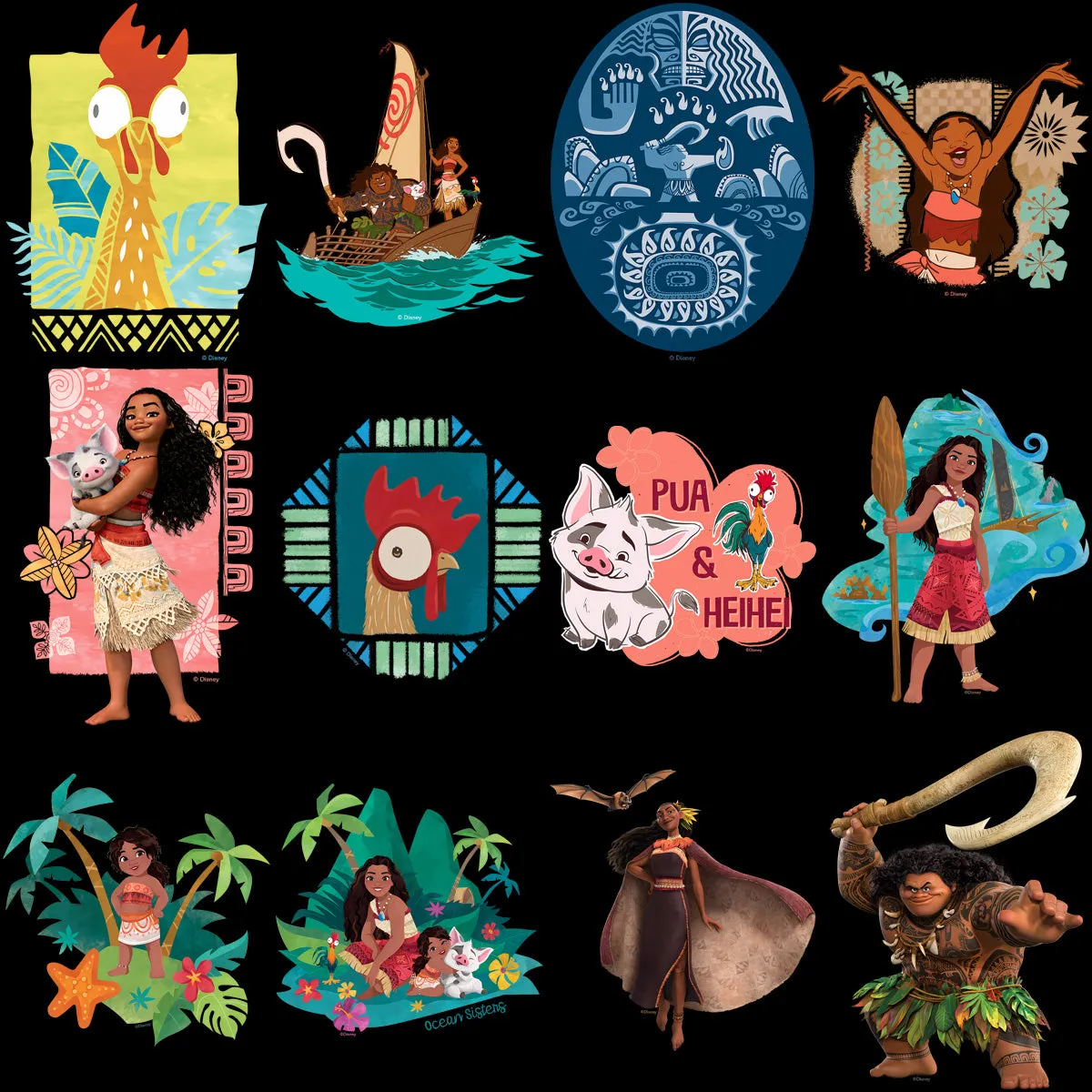 50 Movie Sea Moana Cartoon Designs Bundle PNG