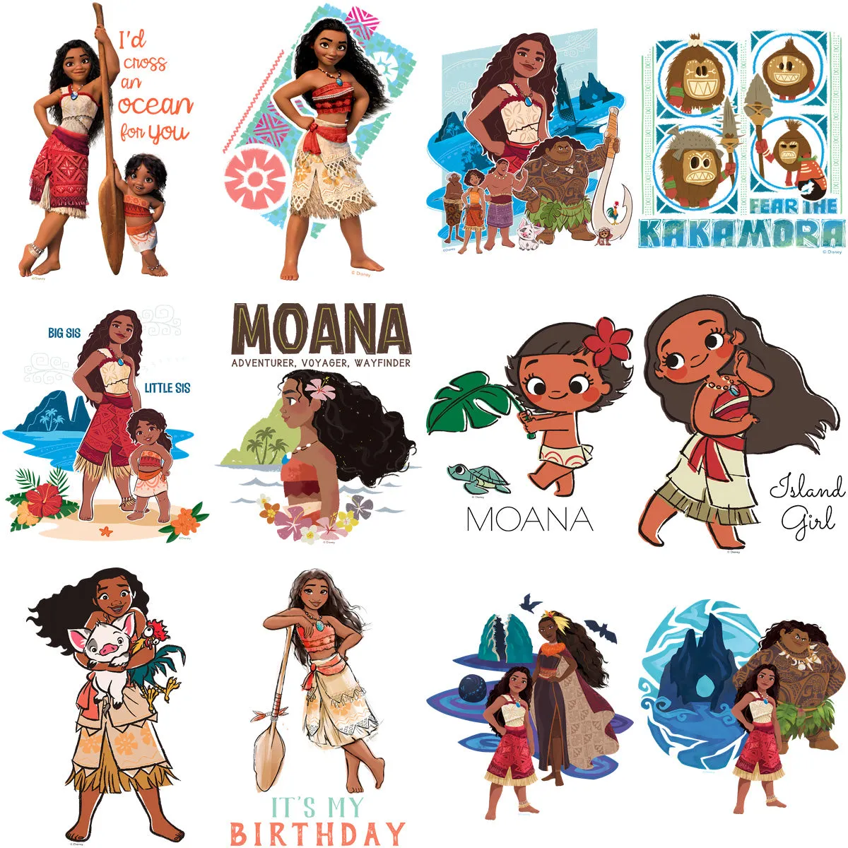 50 Movie Sea Moana Cartoon Designs Bundle PNG