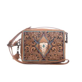 Age of the Steer Small Hand-Tooled Bag