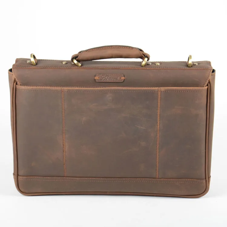 Ashwood Brown Leather Double Pocket Briefcase