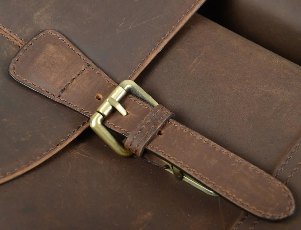 Ashwood Brown Leather Double Pocket Briefcase