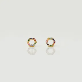 Aurora Hexagon Studs