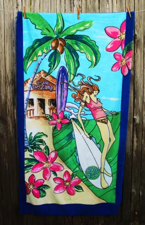 BEACH TOWEL with Surf Diva Surf Camp (super colorful)