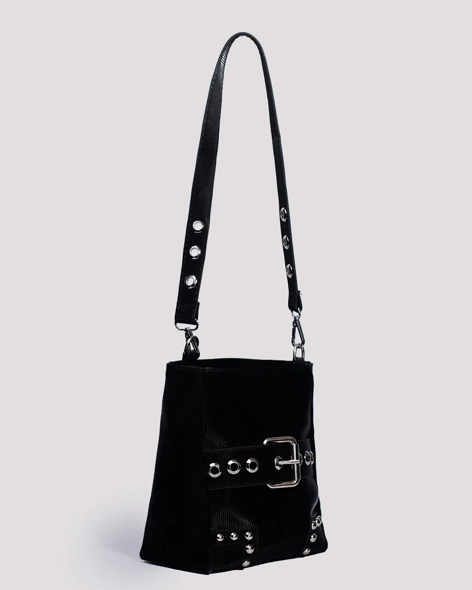 Black Faux Bucket Bag - Shop Naz