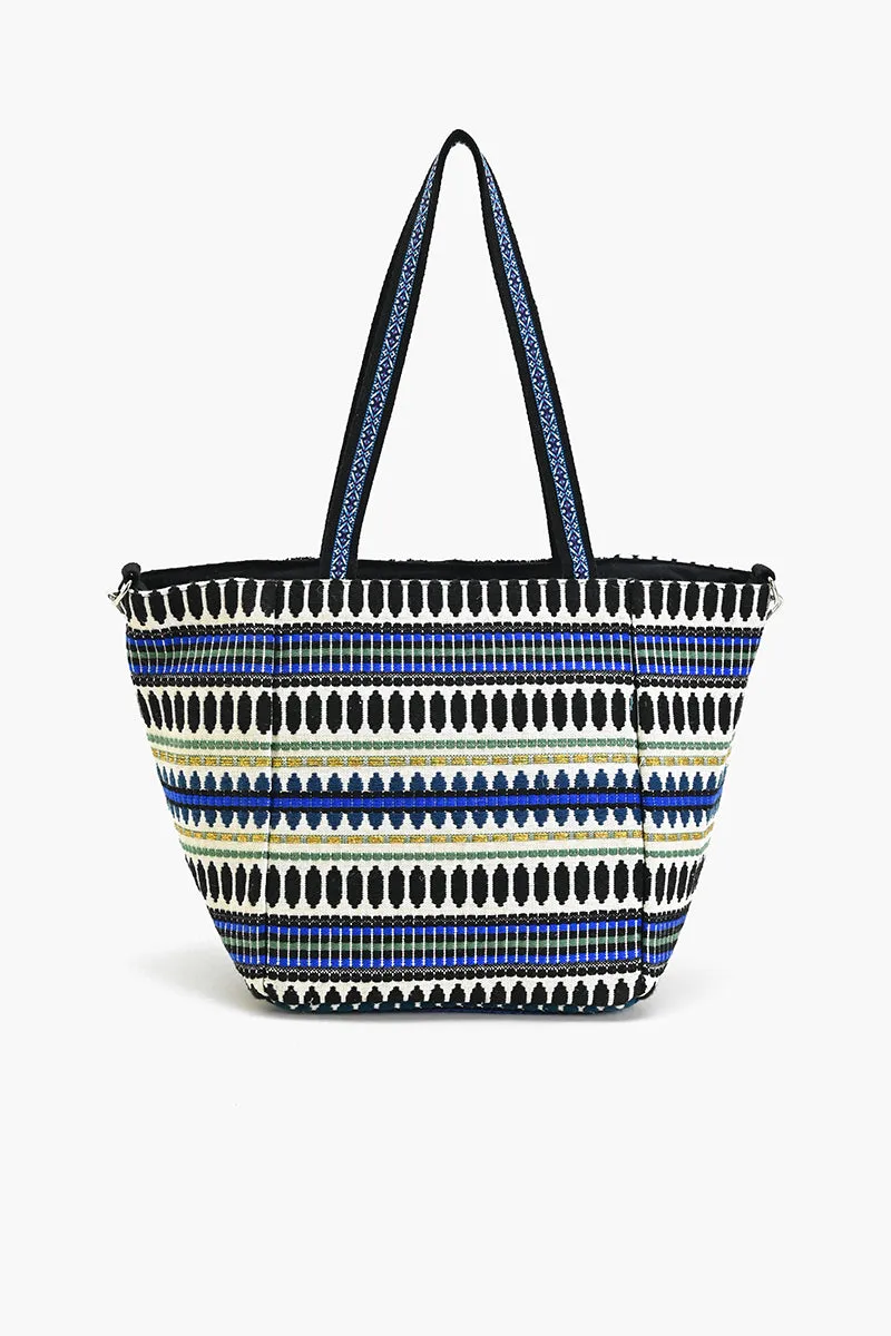 Black Navy Butterfly Embellished Tote