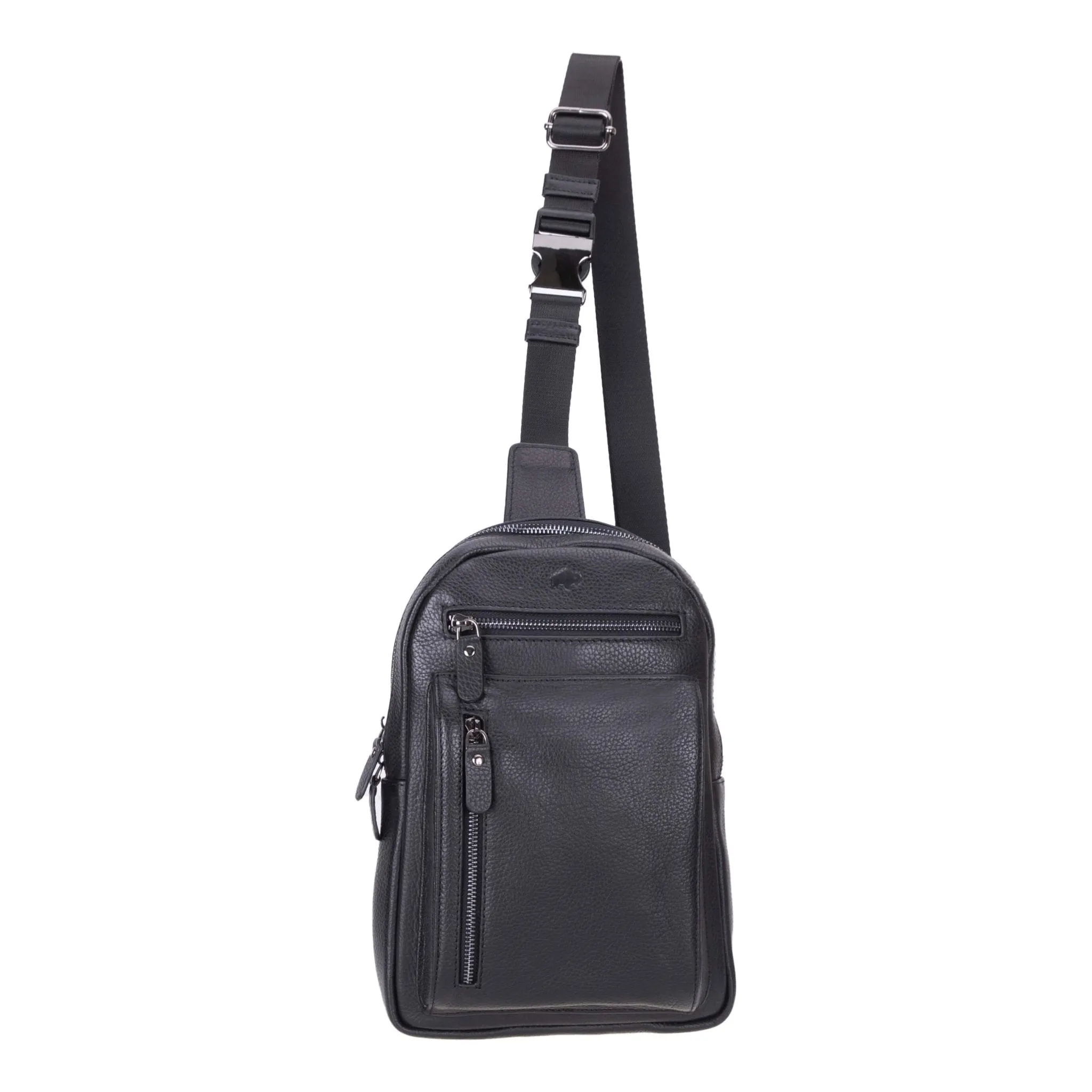 Blake Crossbody Leather Bag, Pebble Black