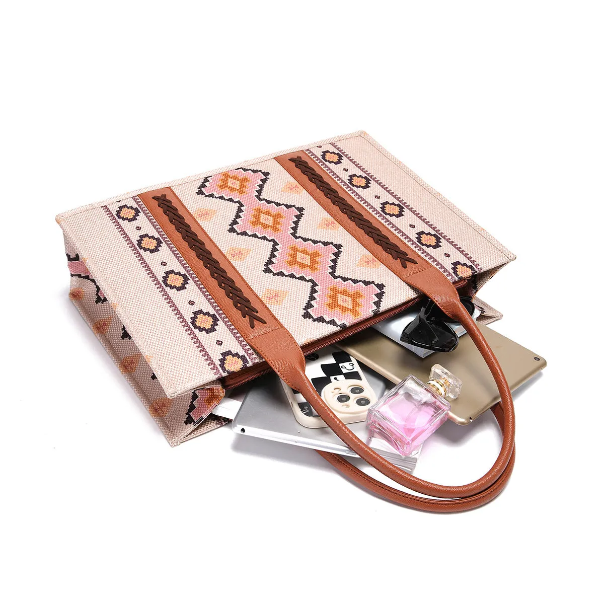 Canvas Tote Bag Western Purses for Women Shoulder Boho Aztec Handbags