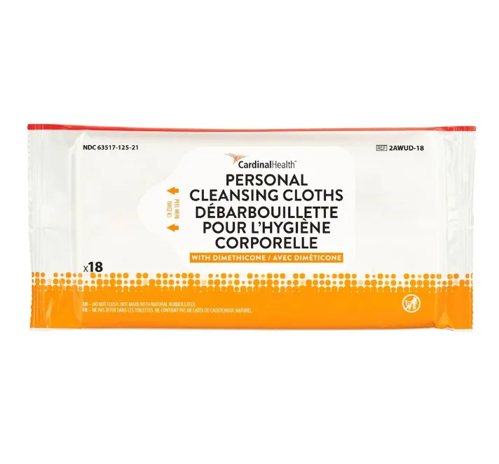 Cardinal Health Personal Cleansing Cloths, Fragrance Free