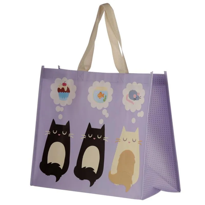 Cat Design Durable Reusable Shopping Bag - Feline Fine