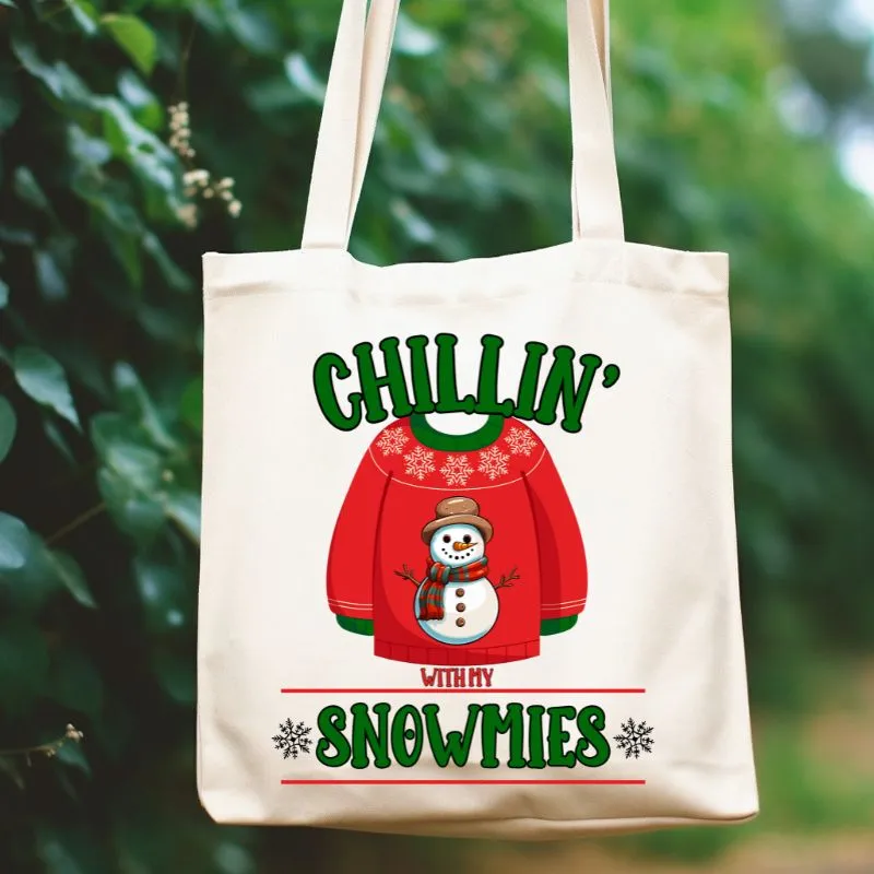 Chillin With My Snowmies Ugly Sweater PNG Digital Download