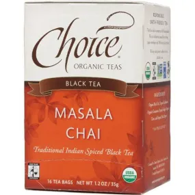 Choice Organic Teas Black Tea Masala Chai - Case Of 6 - 16 Bags