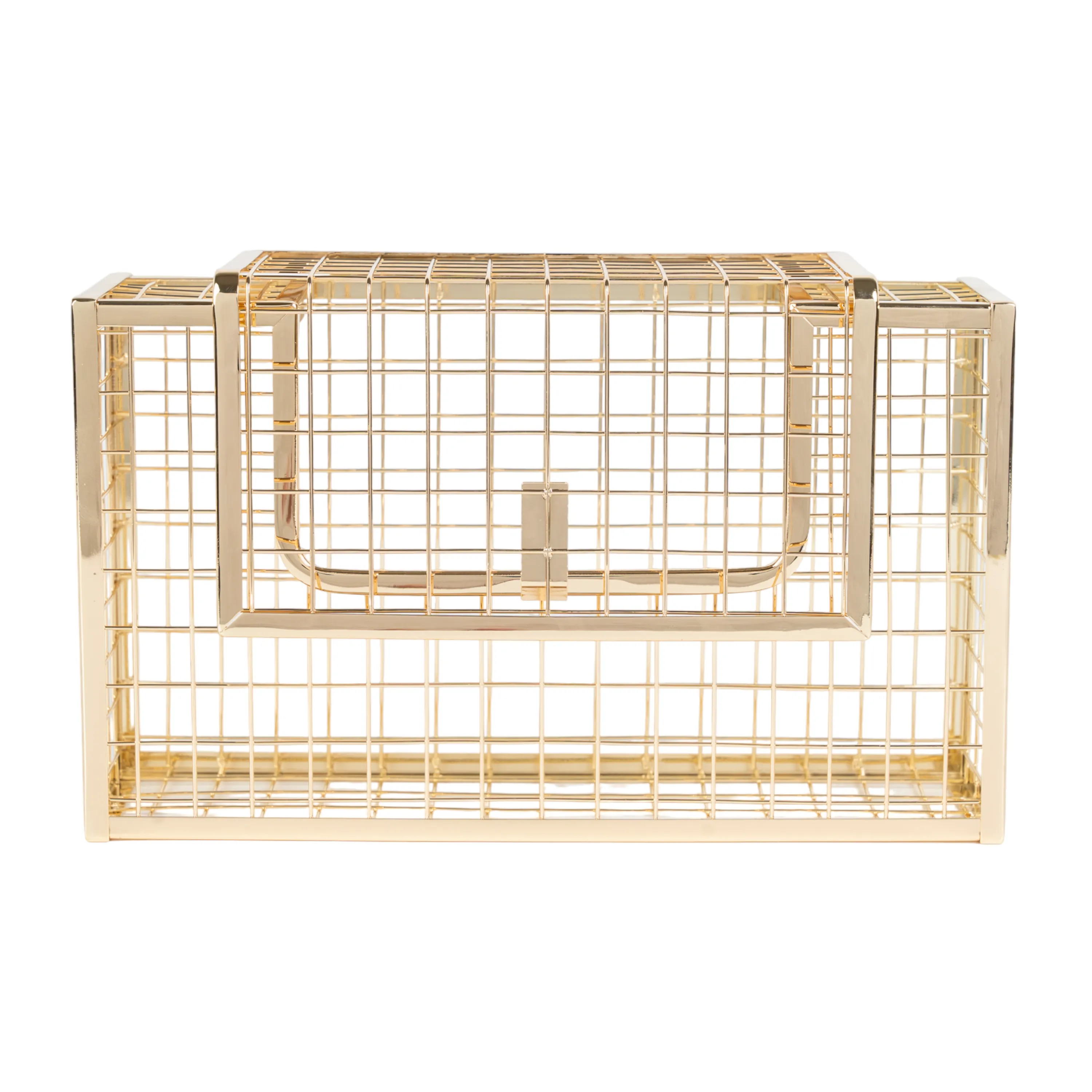 Chokore Metallic Cage Handbag (Golden)