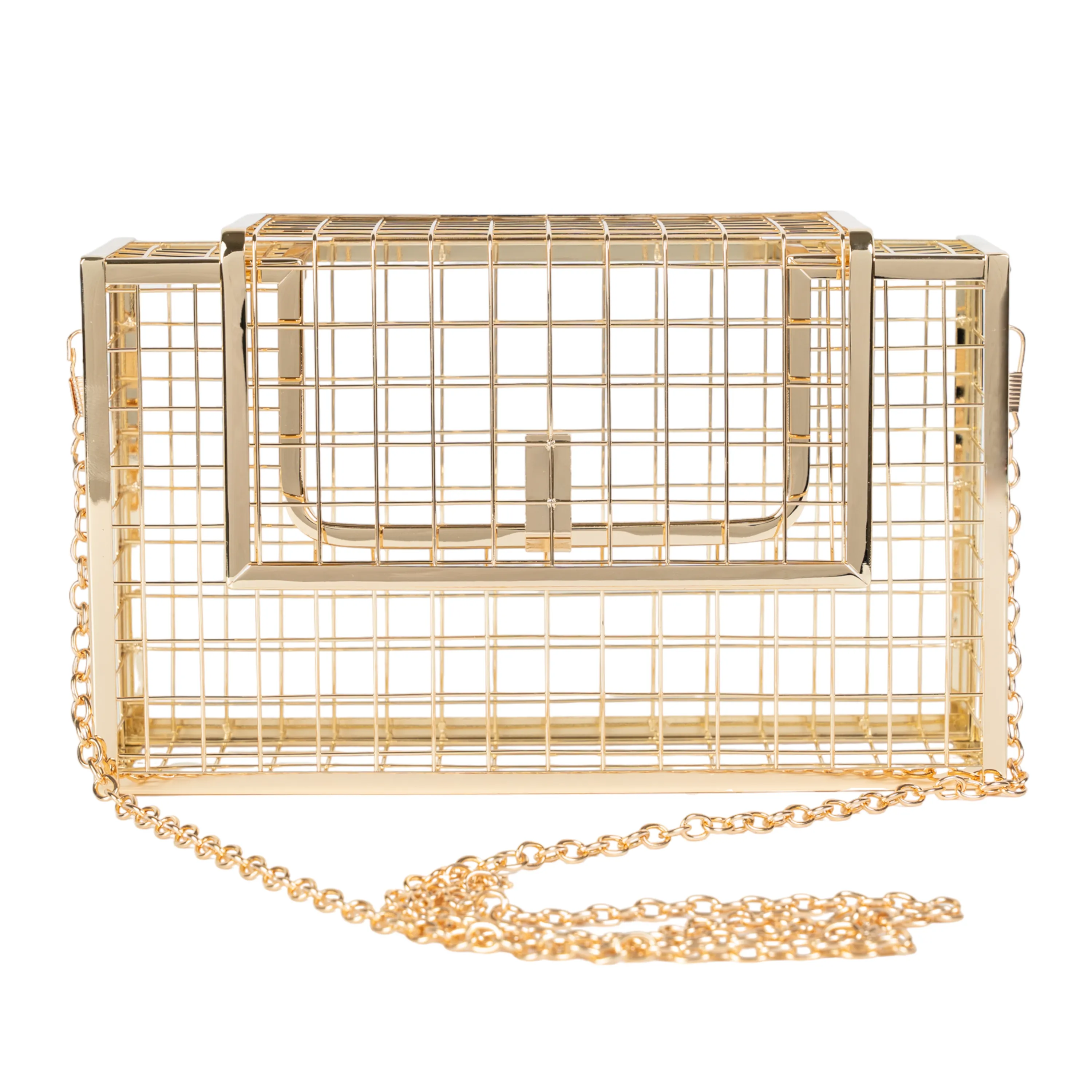 Chokore Metallic Cage Handbag (Golden)