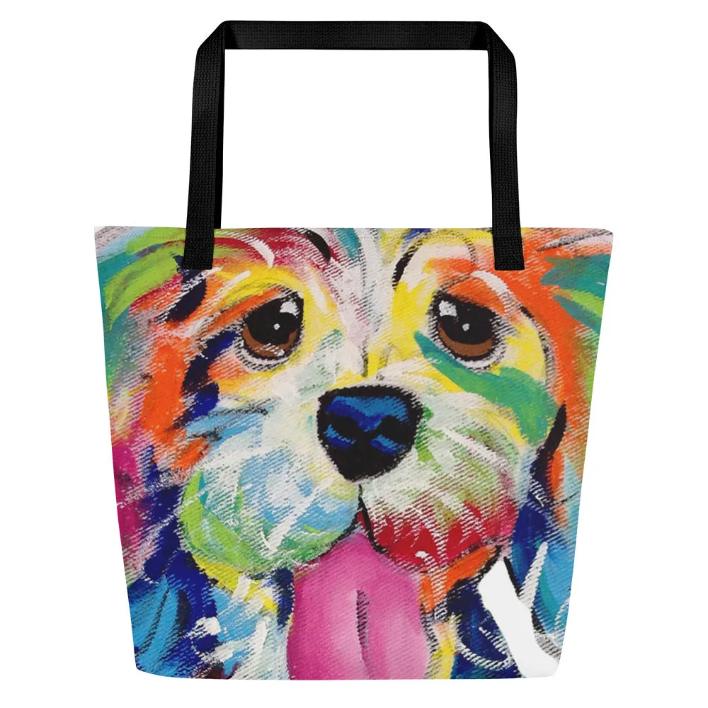 Colorful Dog Face Tote