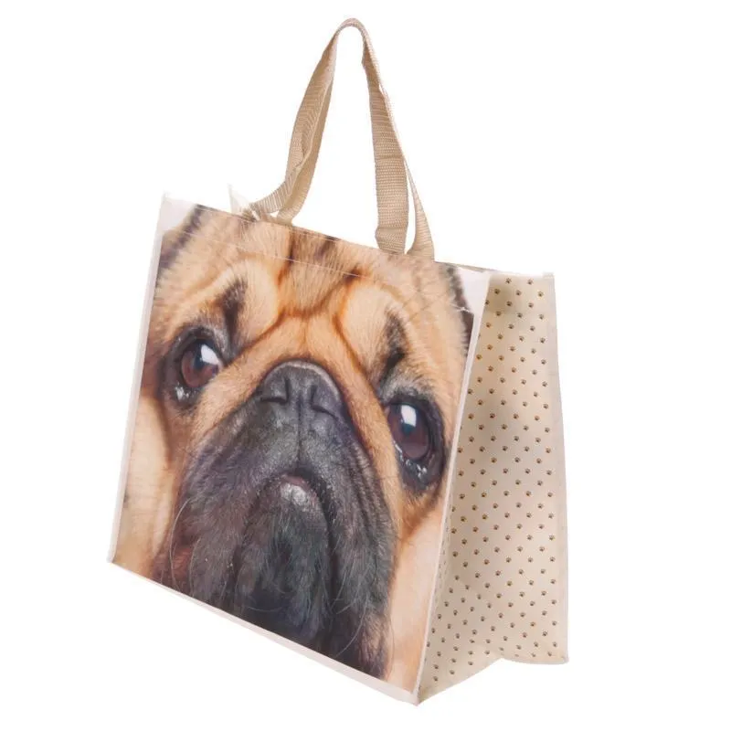 Cute Pug Design Durable Reusable Shopping Bag