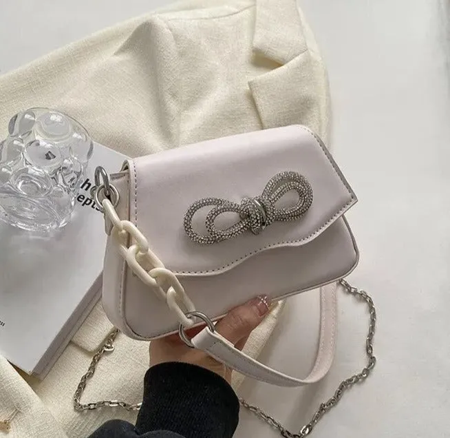 Diamond Bow Shoulder Bags