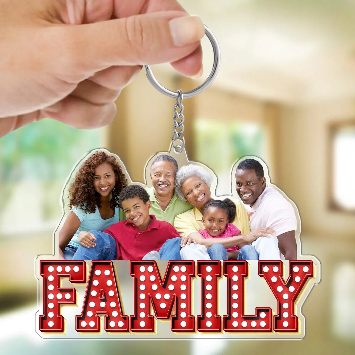 Family - Custom Photo Love Family Couples - Personalized Acrylic Car Hanger (HJ)