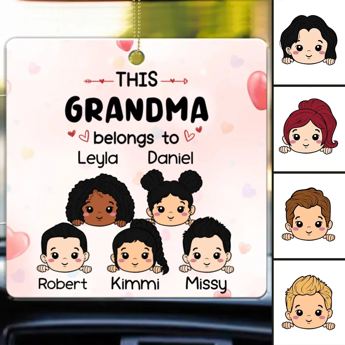 Family - This Grandma Belongs To - Personalized Acrylic Keychain - Personalized Acrylic Car Hanger