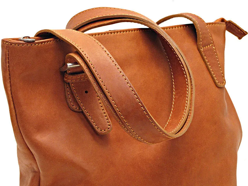 FLOTO Tavoli Leather Tote Bag Saddle Brown