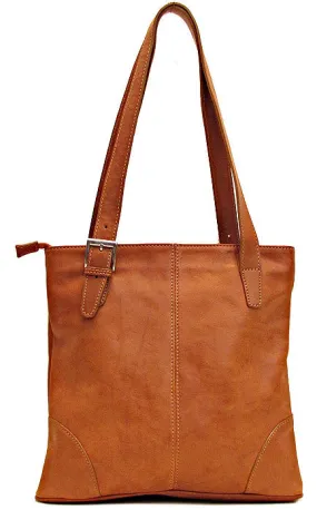 FLOTO Tavoli Leather Tote Bag Saddle Brown