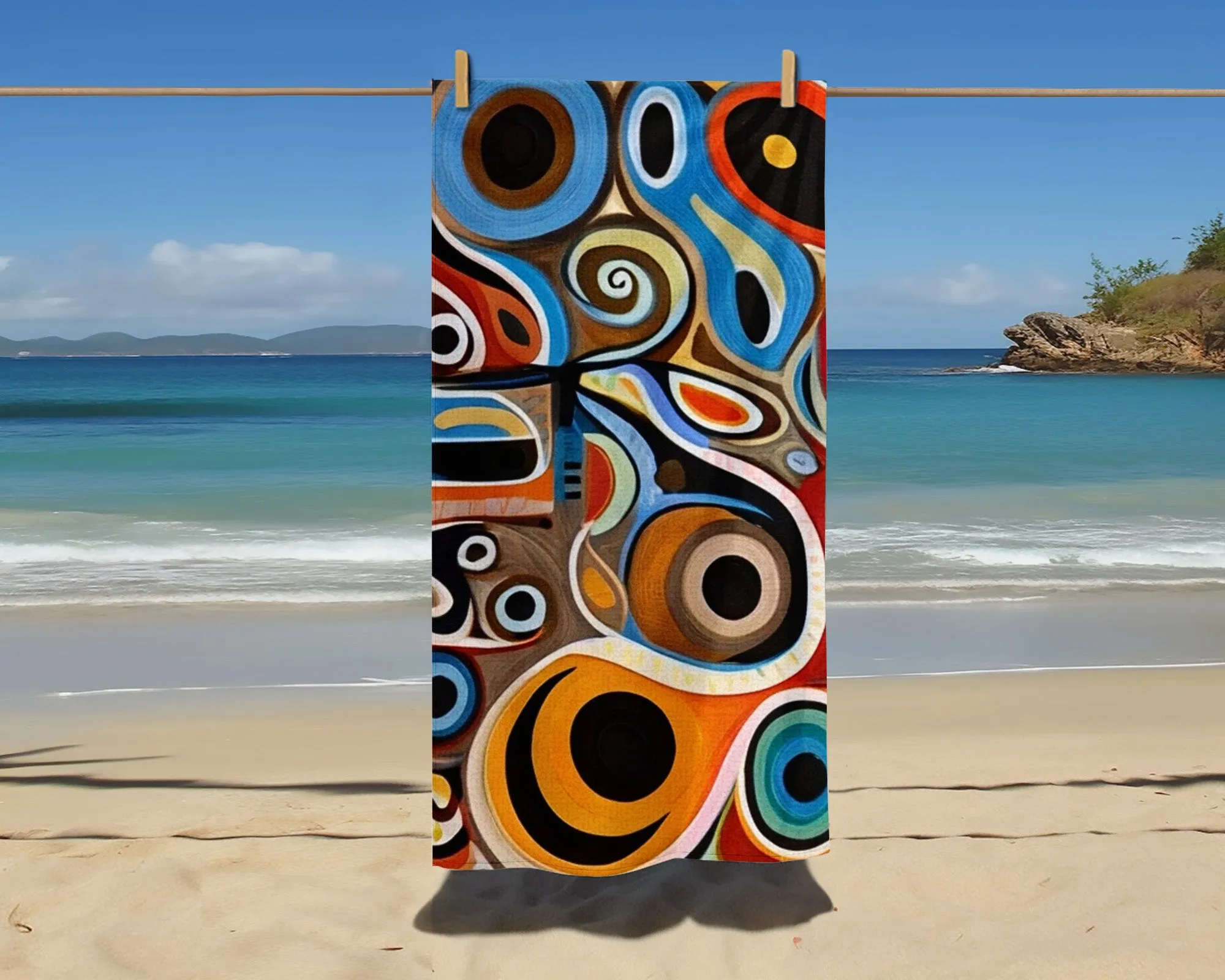 Fun Beach Towel with Colorful Design