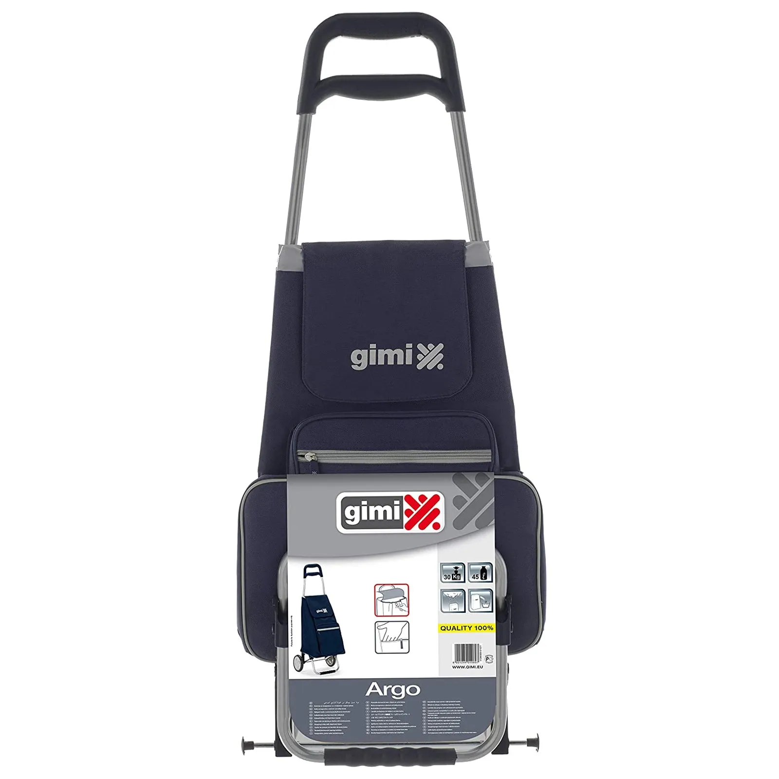 Gimi Argo Blue Shopping Trolley 45L