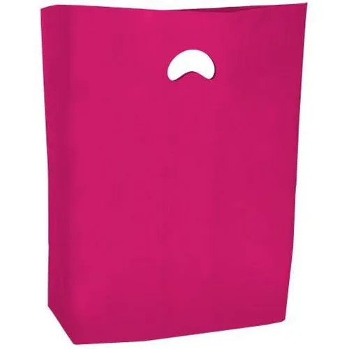 HDPE Blend Colored Merchandise Shopping Bags - 16" x 4" x 24" - (Magenta)