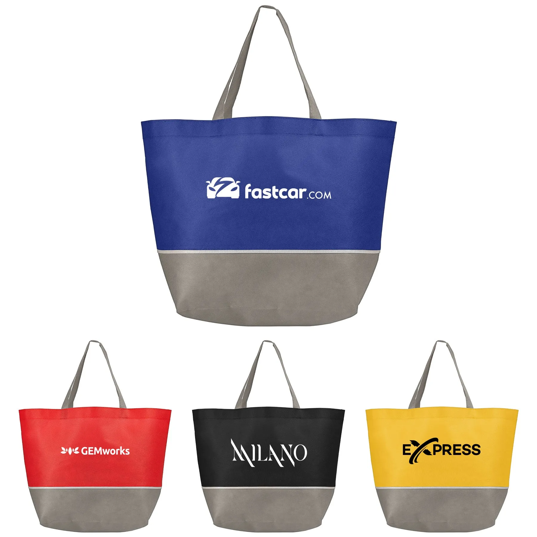 Julian Two-Tone Shopping Tote - Your Logo - FREE SHIPPING