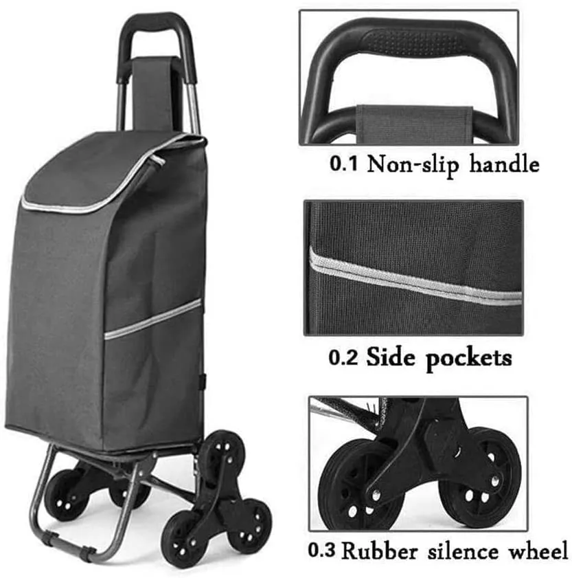 KriShyam® Shopping Cart Shopping Carry Shopping Trolley, Removable Bag, Folding Shopping Cart with Wheels Large and Lightweight Shopping Trolley