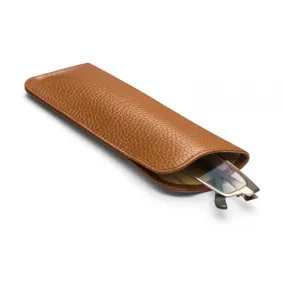 Large Leather Glasses Case - Tan