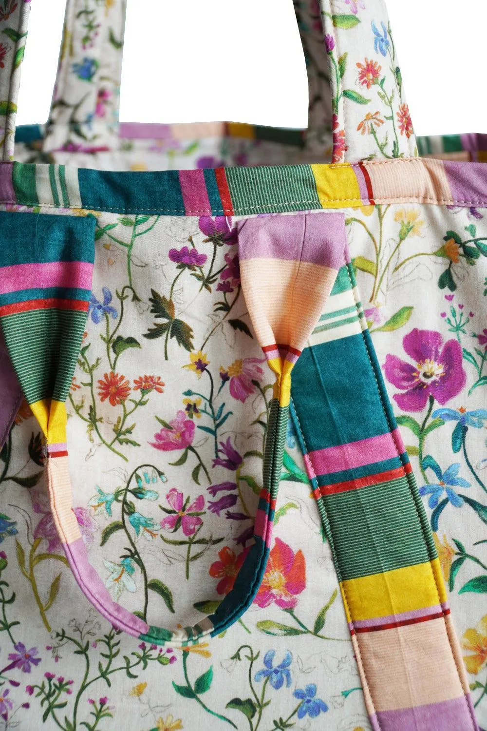 Large Tote Bag made with Liberty Fabric LINEN GARDEN & ARCHIVE SWATCH