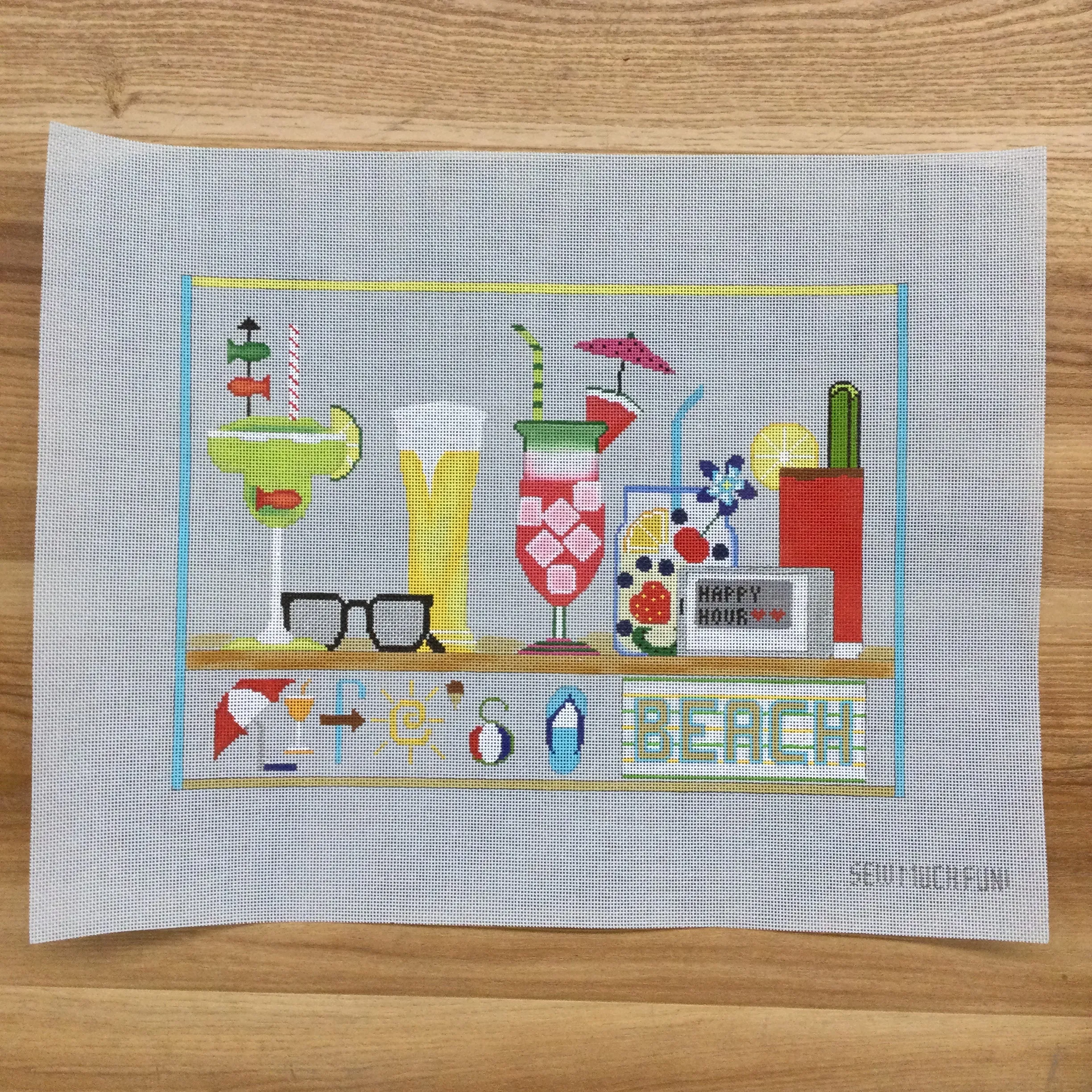 Life's a Beach Canvas/Stitch Guide/Embellishments