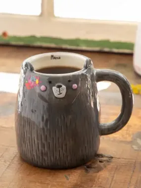 MIMI THE MAMA BEAR FOLK ART COFFEE MUG