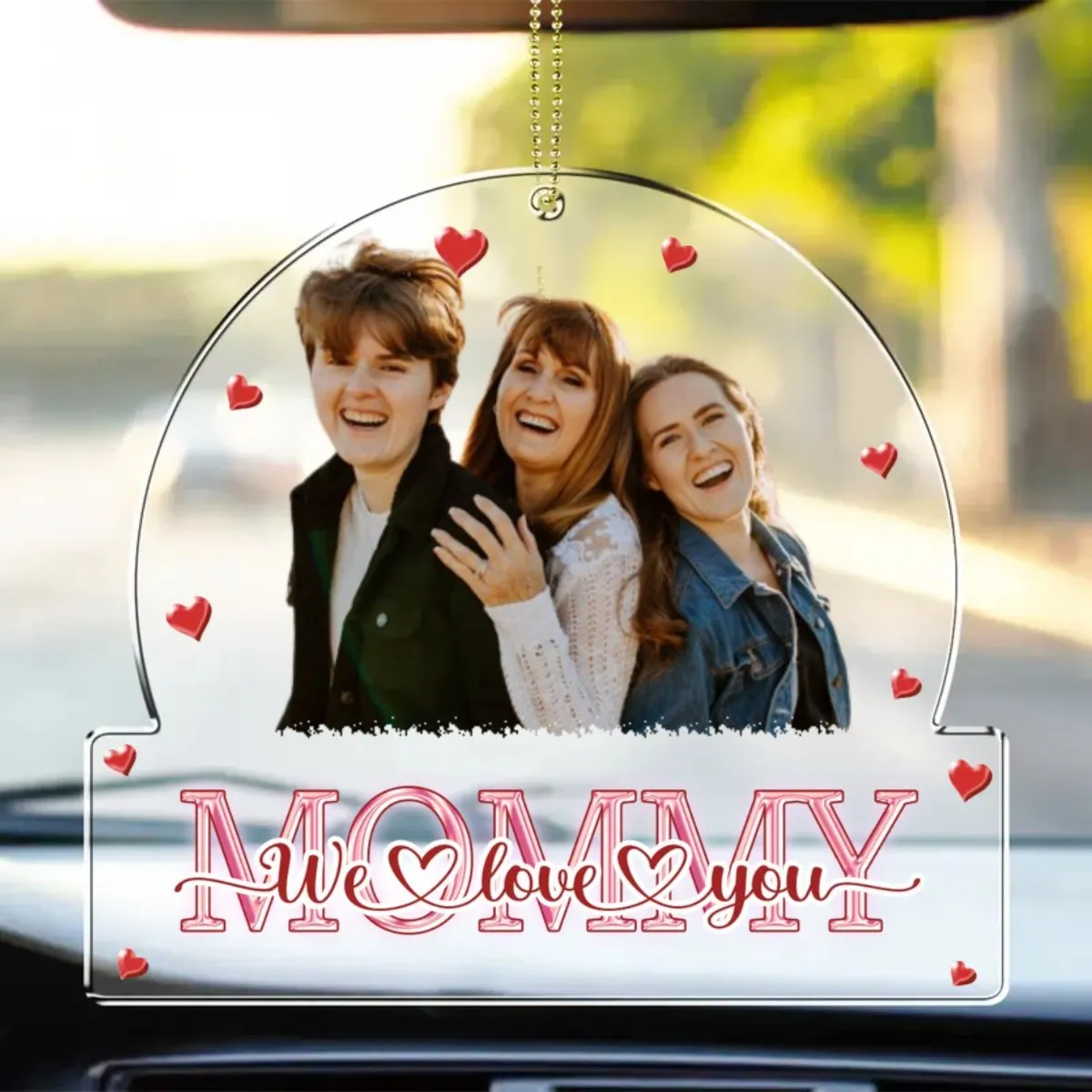 Mother - Custom Photo Love Mom Nana - Personalized Acrylic Car Hanger (HJ)