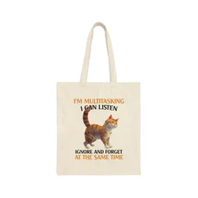 Multi-tasking...Funny Cat Tote Bag