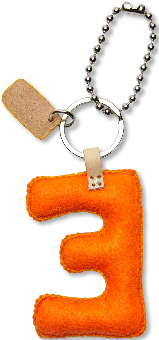 ORANGE FELT ALPHABET CHARMS