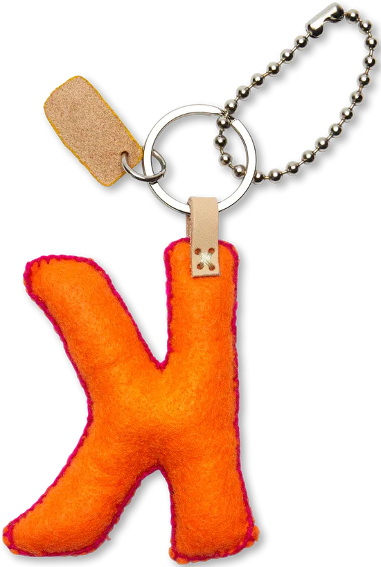 ORANGE FELT ALPHABET CHARMS