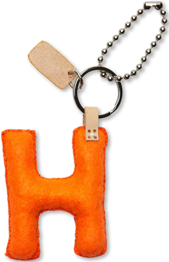 ORANGE FELT ALPHABET CHARMS