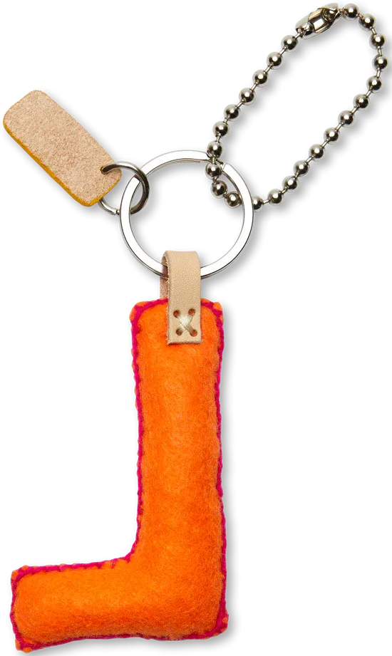 ORANGE FELT ALPHABET CHARMS