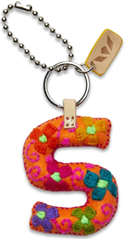 ORANGE FELT ALPHABET CHARMS