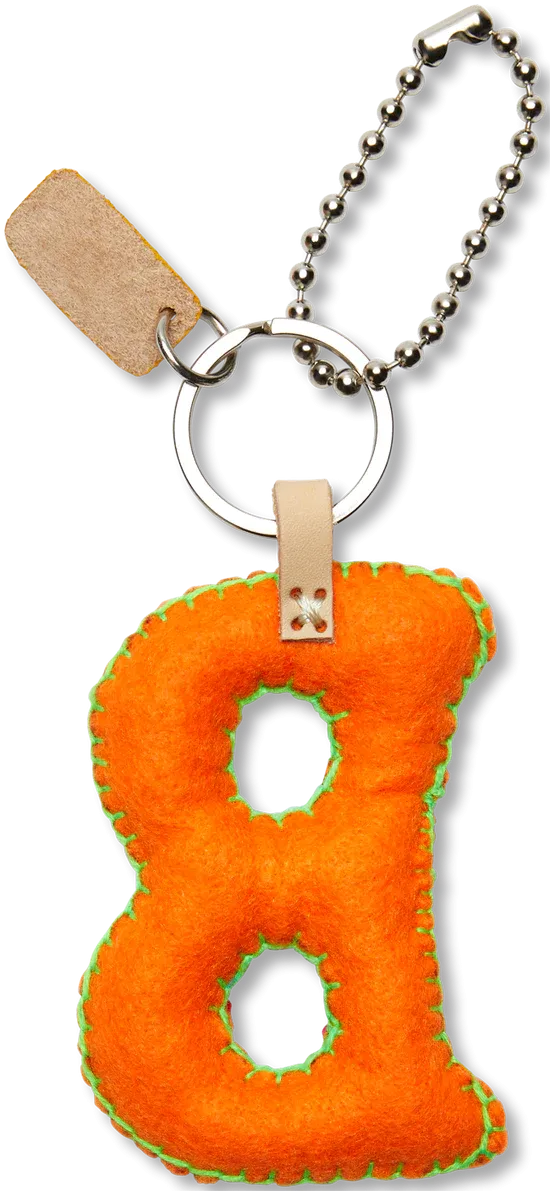 ORANGE FELT ALPHABET CHARMS