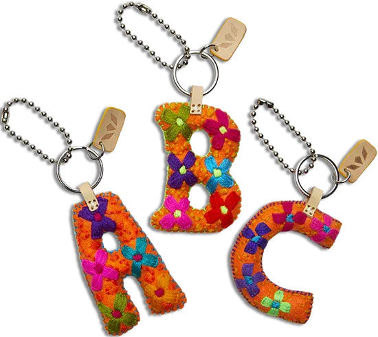 ORANGE FELT ALPHABET CHARMS