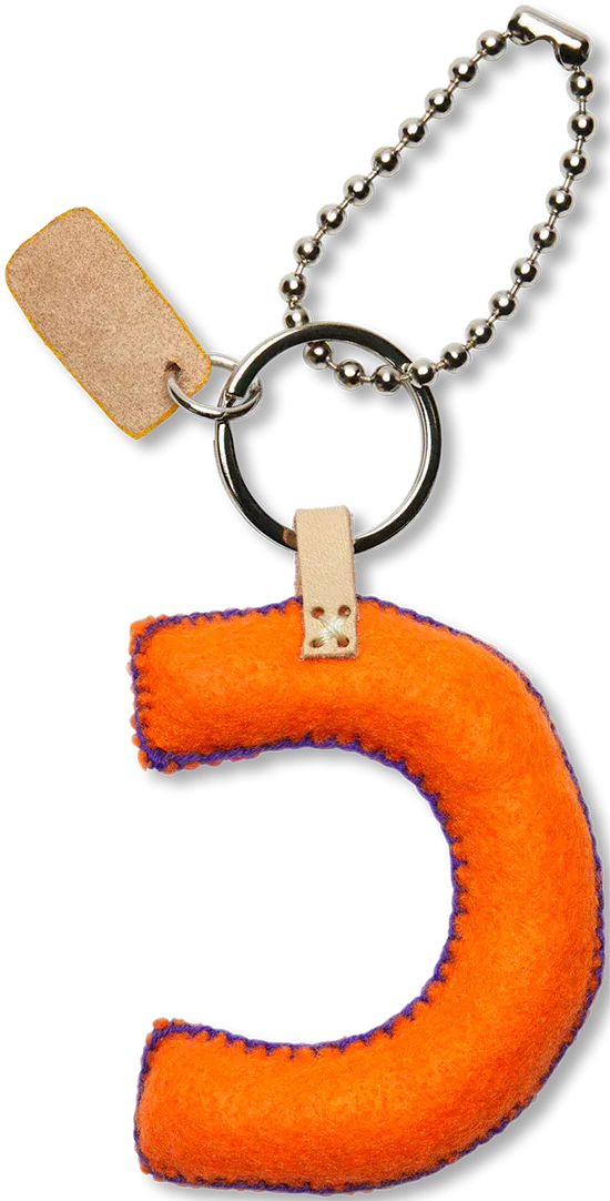 ORANGE FELT ALPHABET CHARMS