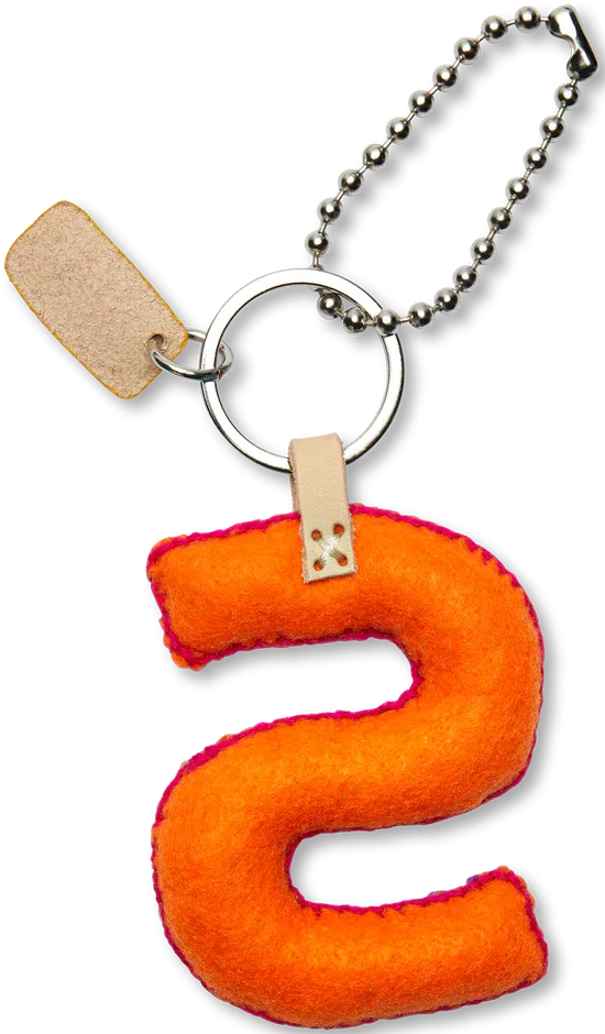 ORANGE FELT ALPHABET CHARMS