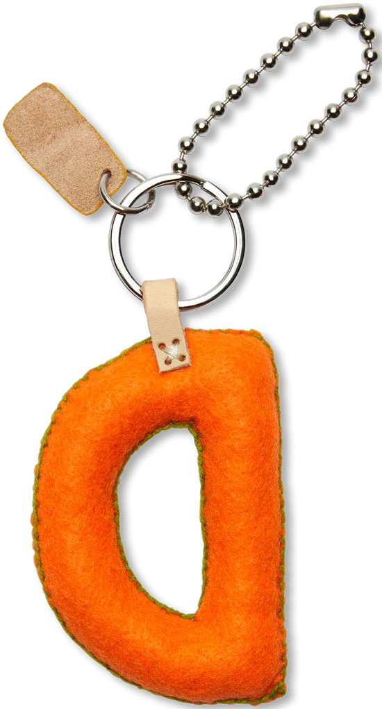 ORANGE FELT ALPHABET CHARMS