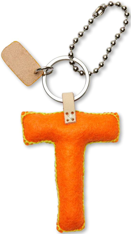 ORANGE FELT ALPHABET CHARMS