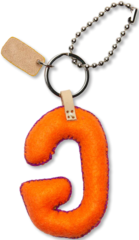 ORANGE FELT ALPHABET CHARMS