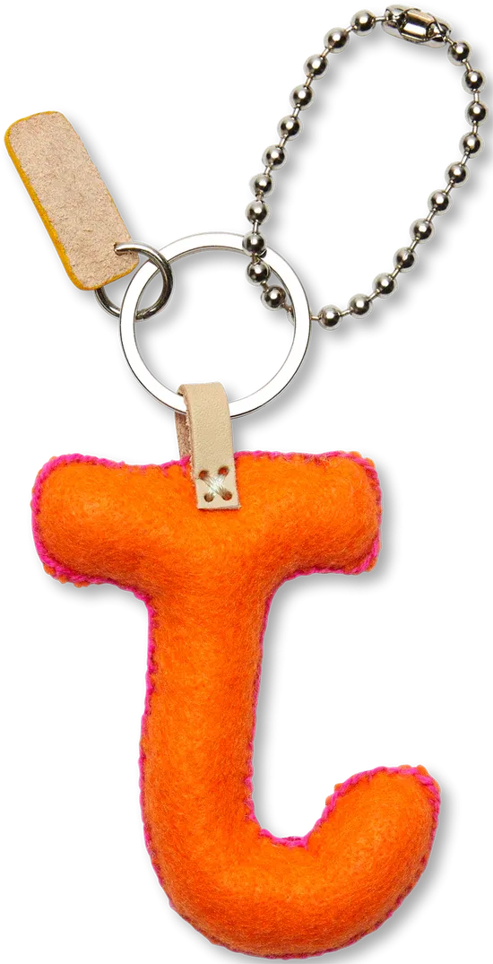 ORANGE FELT ALPHABET CHARMS