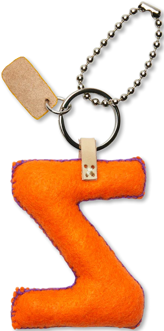 ORANGE FELT ALPHABET CHARMS